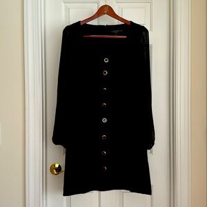 LAUNDRY Dress Size XL Black Long Sheath Sleeves NWOT